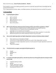 Biol 112 Practice Questions Week 6 1 Biol 112 Summer 2015 Exam