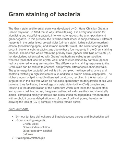 SOLUTION Gram Staining Of Bacteria Biology Practical Studypool