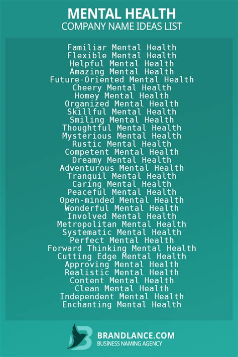 871 Mental Health Company Name Ideas List Generator