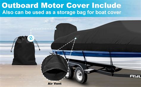 Amazon Boatpro Boat Cover Ft With Motor Cover Waterproof