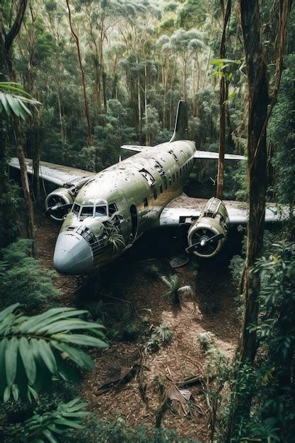 Premium Photo | Abandoned Plane in the Forest