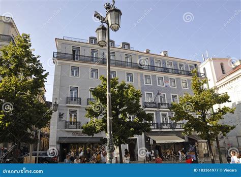 Lisbon 14th July Historic Building In Praca Chiado Square In Chiado