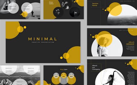 Black and Yellow Minimal Creative Presentation PowerPoint Template for Business