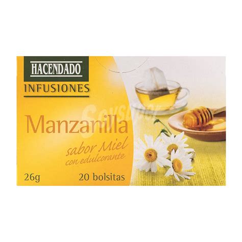 Hacendado Infusion Manzanilla Sabor Miel Con Edulcorante 20 Bolsitas 26 G