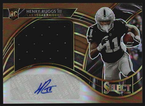 Select Jumbo Rookie Signature Swatches Prizm Copper Henry Ruggs