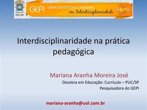 Ppt Interdisciplinaridade Na Pr Tica Pedag Gica Powerpoint