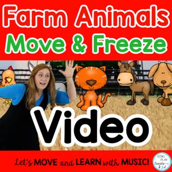 Farm Animal Freeze Dance, Brain Break, P.E. Exercise, Movement Activity: Video