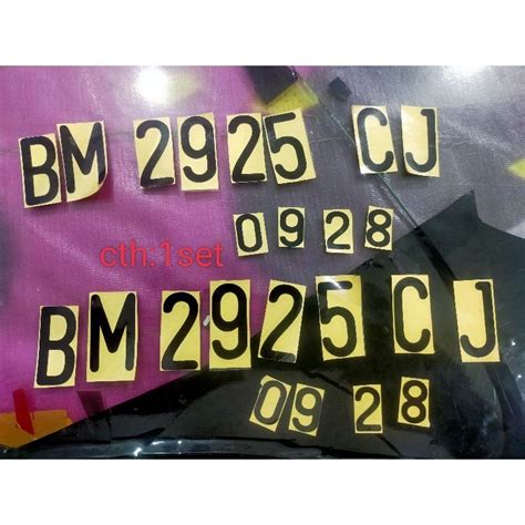 Jual Sticker Angka Plat Terbaru Warna Hitam Plat Motor Plat Mobil