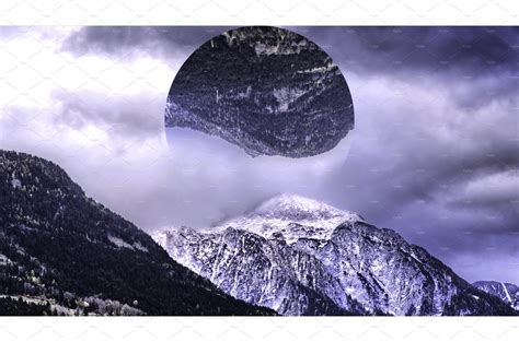 Abstract mountains covered with | Graphics ~ Creative Market