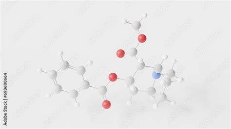 cocaine molecule 3d, molecular structure, ball and stick model ...