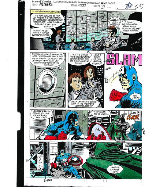 Original Dr Doom Vs Captain America Avengers 332 Color Guide Art