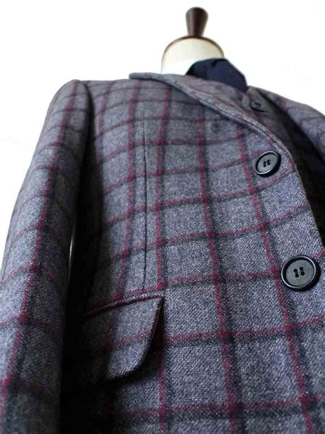 Grey Red Windowpane Plaid Tweed 3 Piece Suit 丨bdtailormade