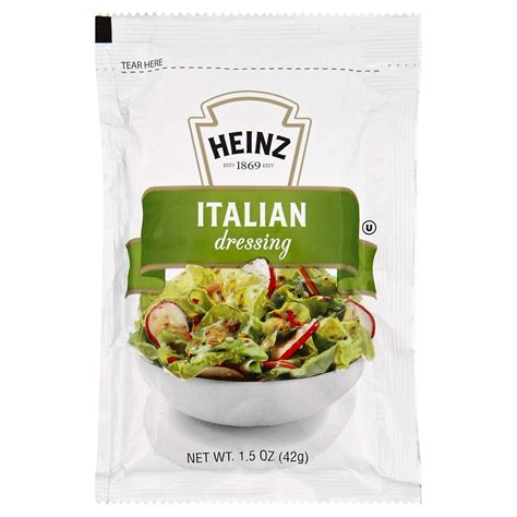 Heinz Single Serve Italian Salad Dressing Packet 15 Oz Packets Pack Of 60