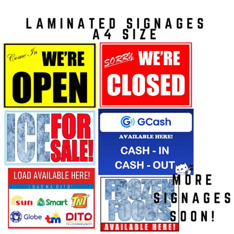 High Quality Laminated Store Signages(Makapal) ( Come In We're Open ...