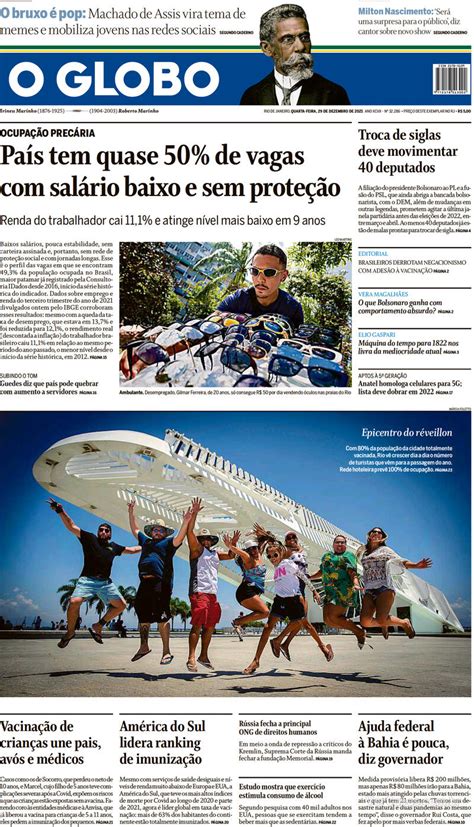 Capa O Globo Segunda 15 De Novembro De 2021