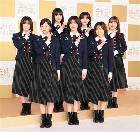 櫻坂46の（前列左から）小林由依、藤吉夏鈴、松田里奈、（後列同）森田ひかる、山崎天、田村保乃、守屋麗奈（撮影・尾崎 有希） ― スポニチ Sponichi Annex 芸能