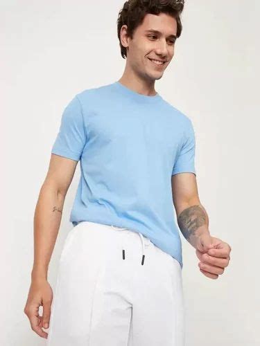 T Shirts Plain 100 Cotton Bio Wash Fabric 190 GSM Round Neck At Rs