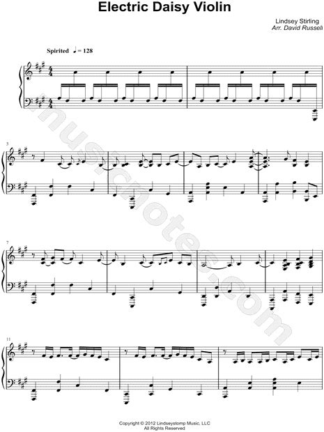 Lindsey Stirling Electric Daisy Violin Sheet Music Piano Solo In F Minor Download And Print