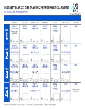 Insanity Max Workout Schedule Month Pdf Eoua Blog