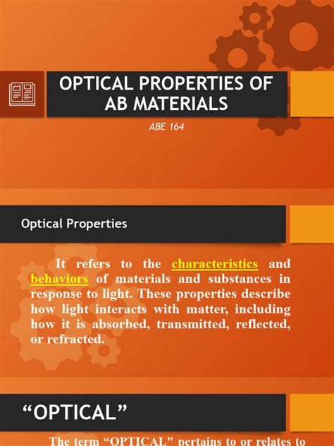 Optical Properties of Ab Materials | PDF | Electromagnetic Spectrum ...