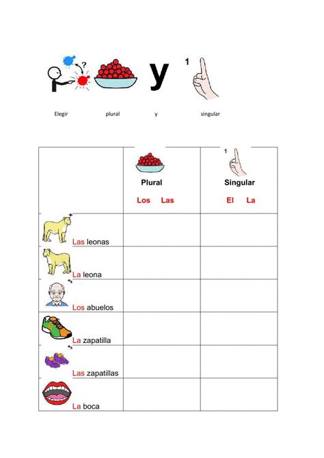 Ejercicio De Plurar Y Singular Plural Y Singular Worksheets Plurals