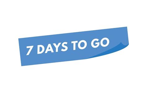 7 days to go countdown template. seven day Countdown left days banner ...