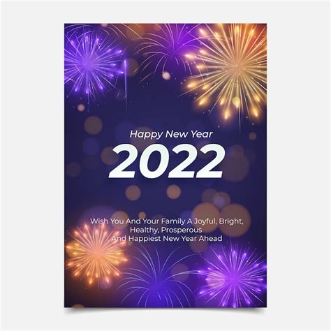 Free Vector Realistic New Year Greeting Card Template