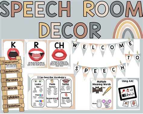 Speech Therapy Room Decor Bulletin Board Decorations Muted Etsy