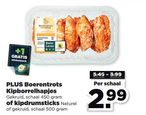 Plus Boerentrots Kipborrelhapjes Of Kipdrumsticks Aanbieding Bij Plus