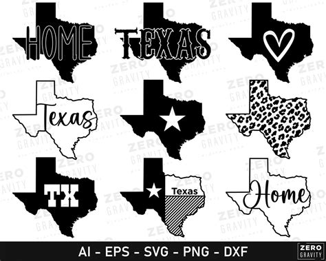 Texas Svg Bundle Digital Texas Map Files For Cricut Texas State Svg