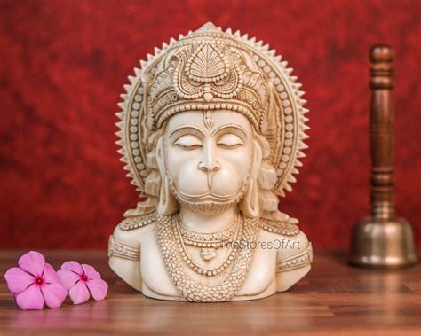 Buy Hanuman Bust Statue Cm Ivory Look Hanuman Head Idol Hindu God