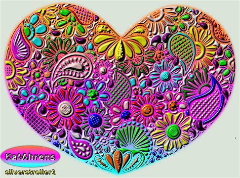 Heart Zentangle Doodle Drawing by Kathy (Coloured) by Silverstroller1 ...