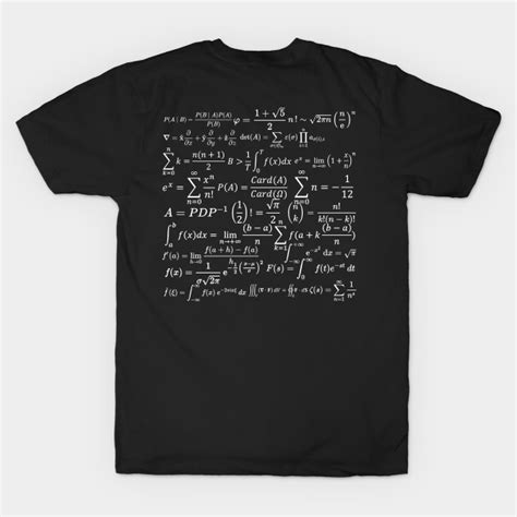 Math Equations And Formulas Mathematics T Shirt Teepublic