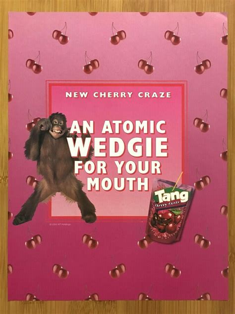 2001 Vintage Tang Cherry Craze Juice Drink Print Ad Poster Orangutan Art Funny Ebay