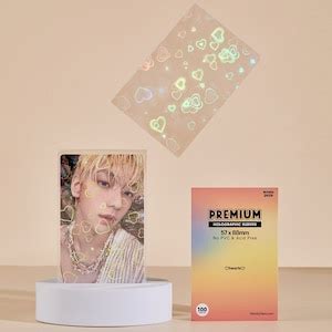 Heart Holographic Thick Photocard Card Sleeve Hard Kpop Photocard