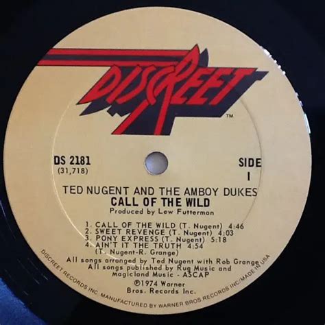 Call Of The Wild By Ted Nugent The The Amboy Dukes Lp With