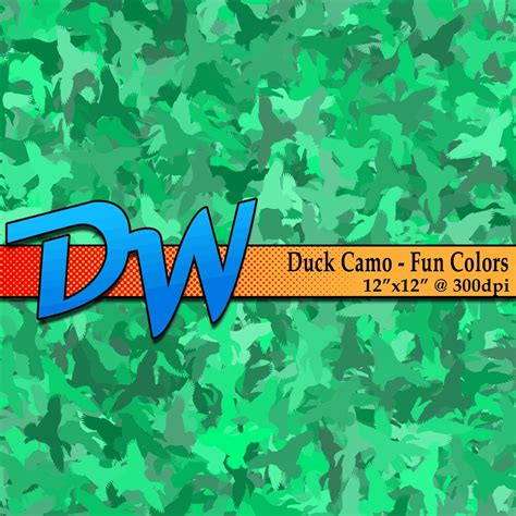 Duck Camouflage Camo Fun Colors Digital Paper Deal On High