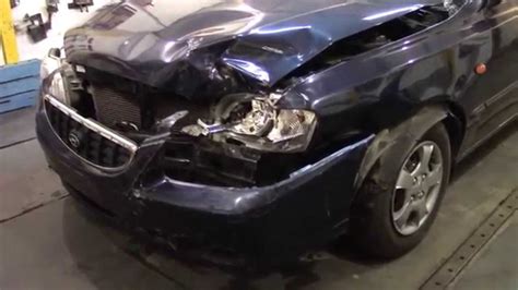 Кузовной ремонт. Хендай Акцент, лобовой удар. Body repair. - YouTube