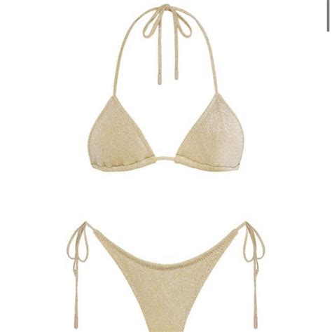 Vinca Gold Triangl Bikini Bottom Size S Depop