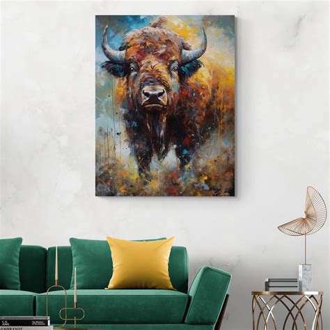 Buffalo Wall Art, Buffalo Canvas, Buffalo Painting, Buffalo Artwork, Buffalo Art, Bison Art ...