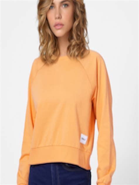 Buy Only Women Orange Solid Sweatshirt Sweatshirts For Women 19405876