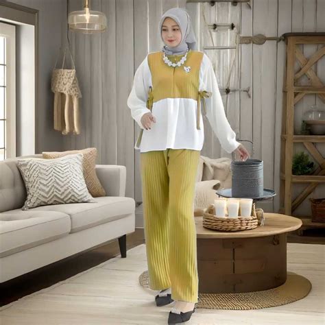 Jual Feiro Oneset Setelan Knit Hornet Setcel Wanita Terbaru Feiro Bahan