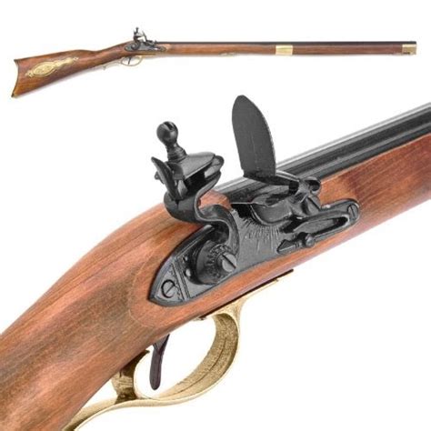 KENTUCKY FLINTLOCK RIFLE - 18TH CENTURY NON FIRING REPLICA GUN ...