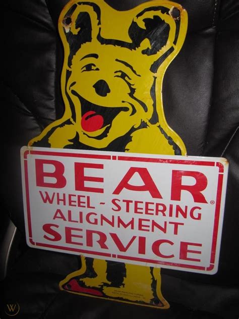 vintage Bear Alignment Service Double Sided Porcelain Sign | #1975703635