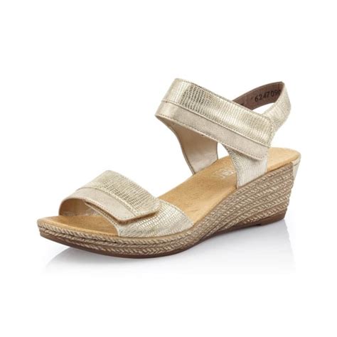 62470 90 Light Gold Wedge Sandal