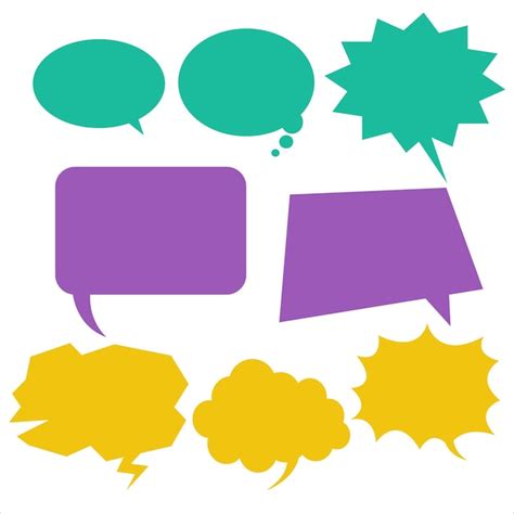 Premium Vector Set Of Colorful Speech Bubbles In Flat Style Vector