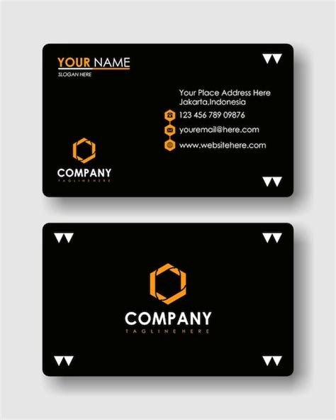 Premium Vector | Black background business card template