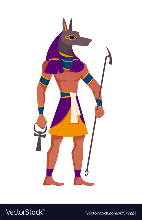 Flat anubis egyptian god with jackal head Vector Image