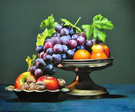 Still Life With Fruits Realistic Canvas Painting Painting By Valeri