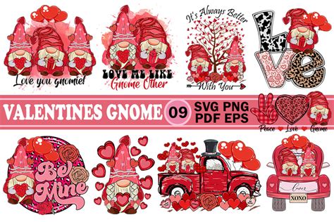 Gnome Valentine Svg Sublimation Bundle Graphic By Cat Lady · Creative